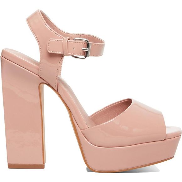 Madden Girl Womens Bambi Pink Faux Leather Open Toe Platform Heels Shoes NWT - Picture 2 of 3